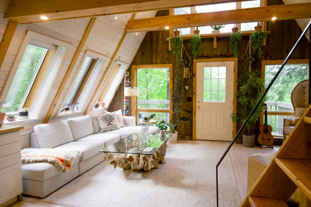A living room of an Airbnb accomodation used in Airbnb marketing