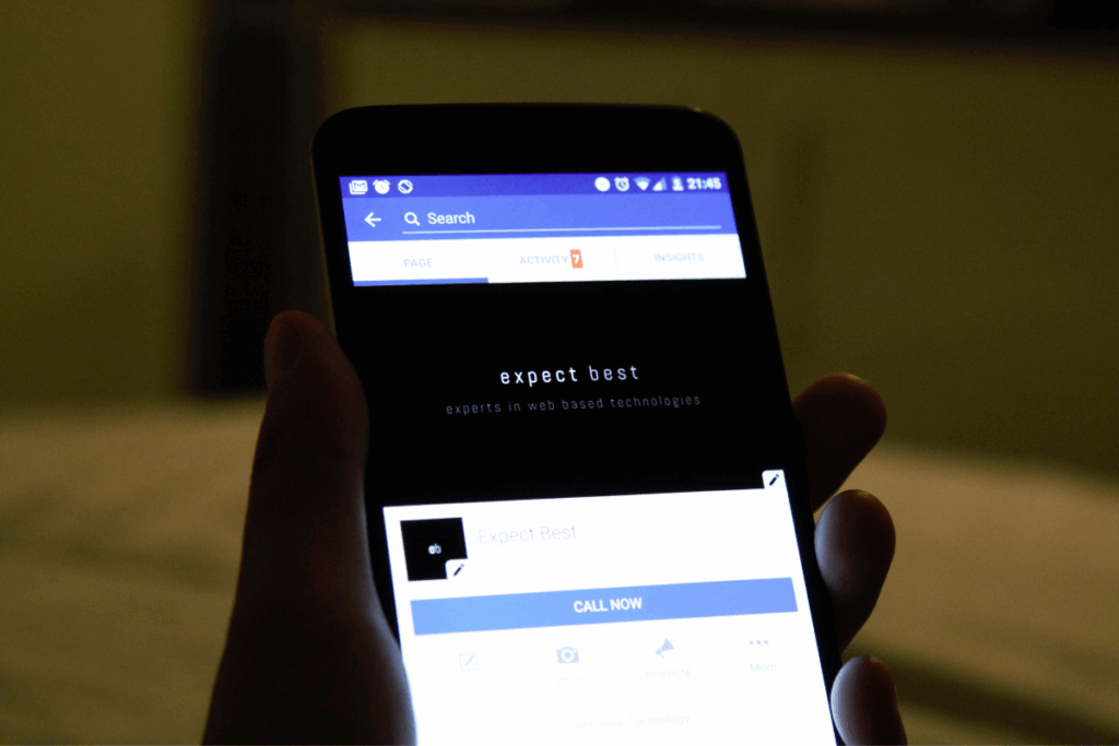 Google ads vs facebook ads for small businesses: a person searching on Facebook mobile