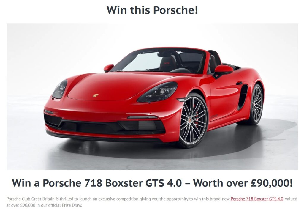 Win a Porsche Competition